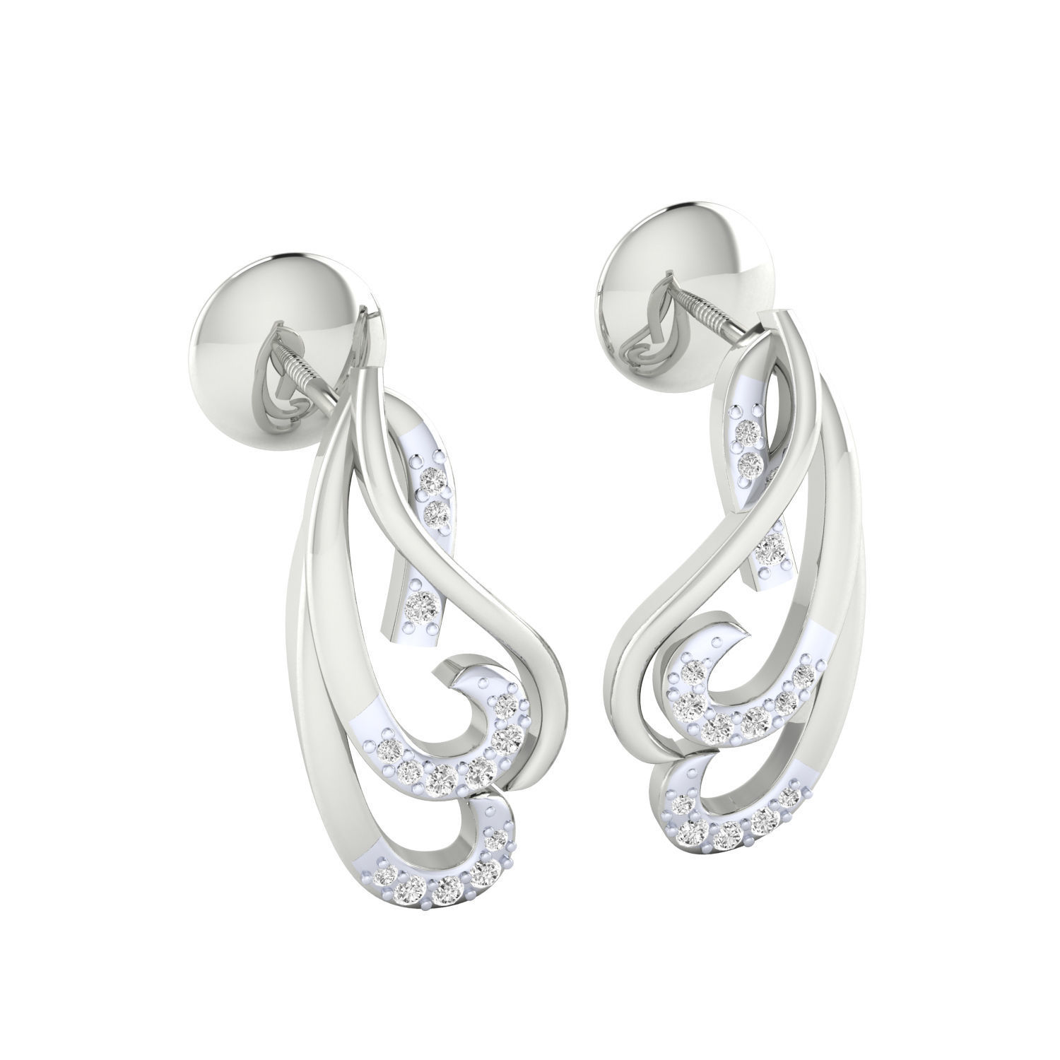 Women earrings 3dm render detail 3D print model 3D print model_4