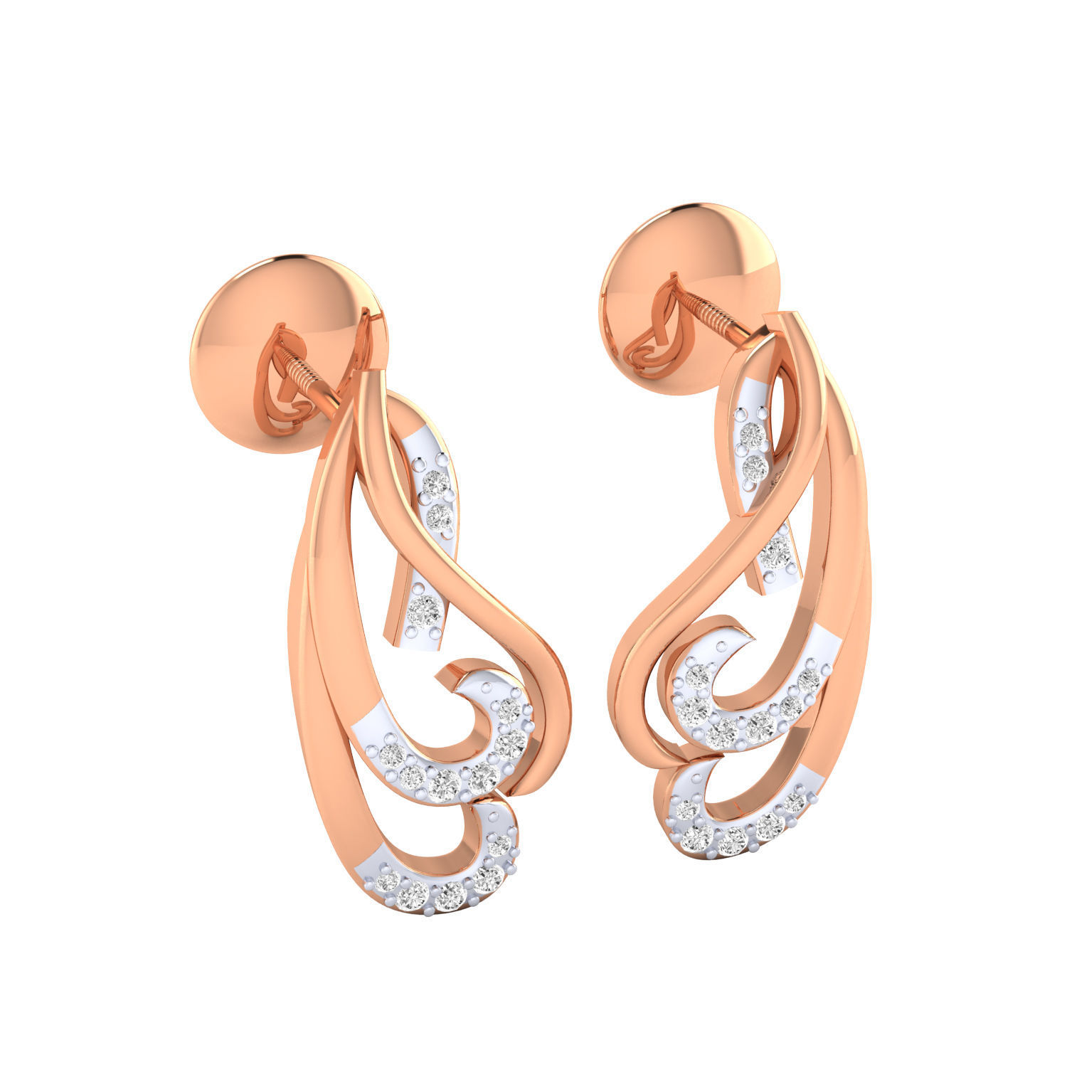 Women earrings 3dm render detail 3D print model 3D print model_3