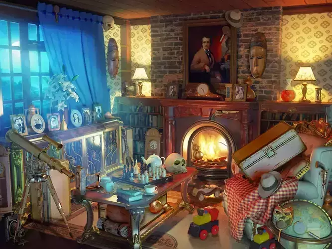Fireplace Hidden Object Game Location