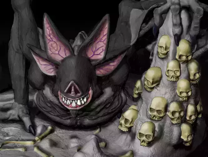 Camazotz coin with skull