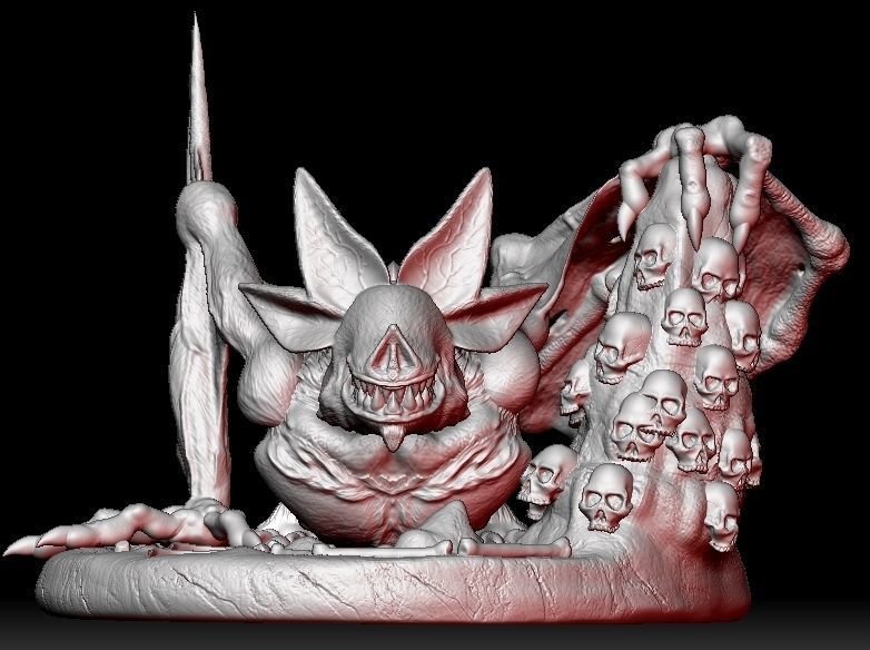 Camazotz coin with skull 3D print model_3