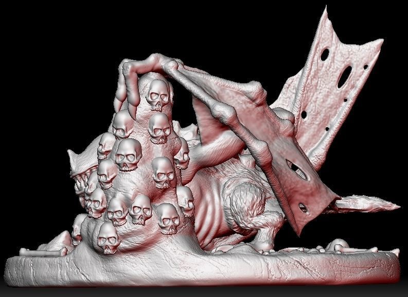 Camazotz coin with skull 3D print model_4