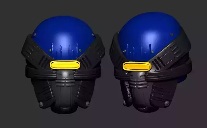 helmet high poly sculpt 3d printable ver 7 3D model