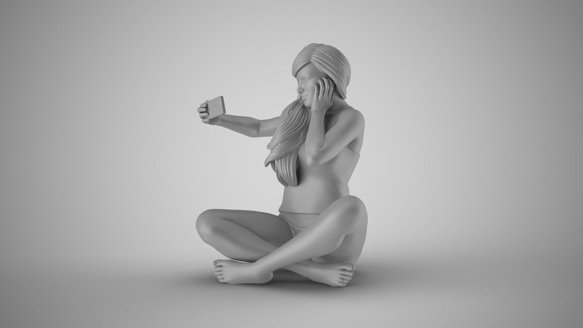 Woman Taking Selfie 3D print model_3