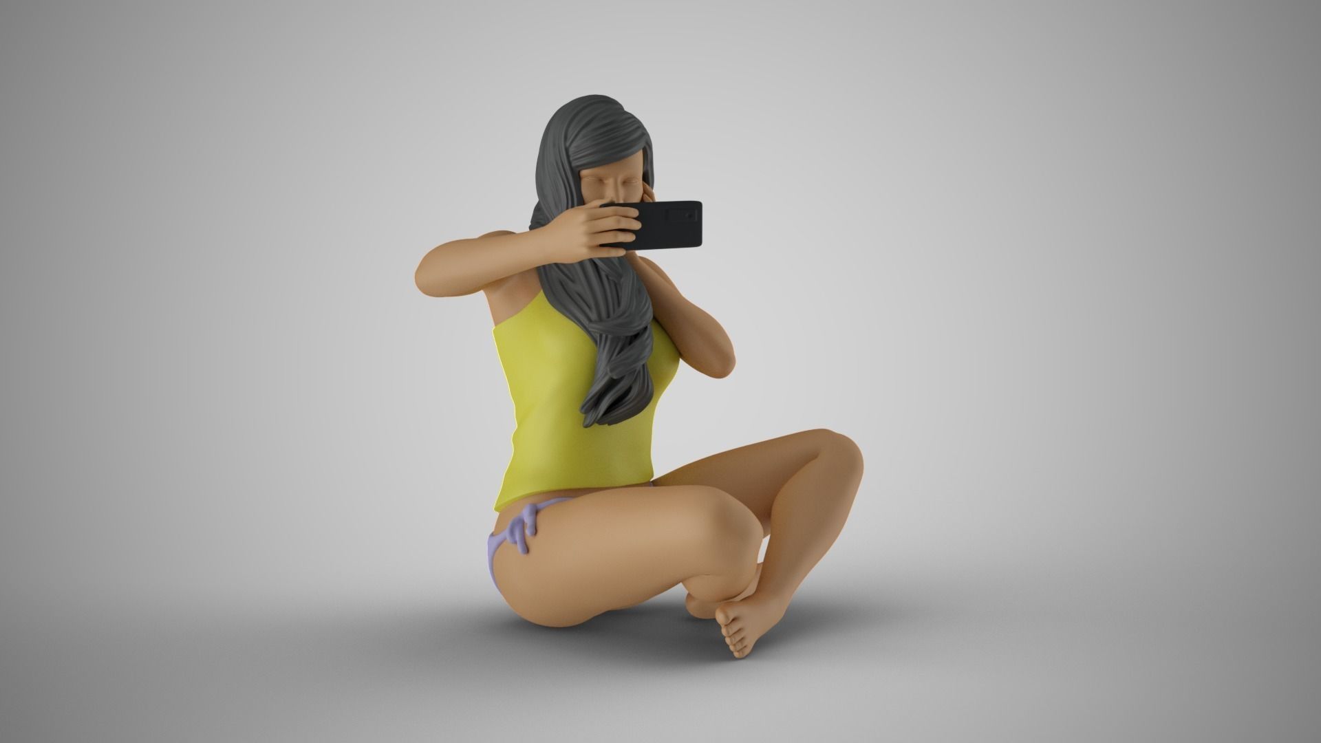 Woman Taking Selfie 3D print model_10