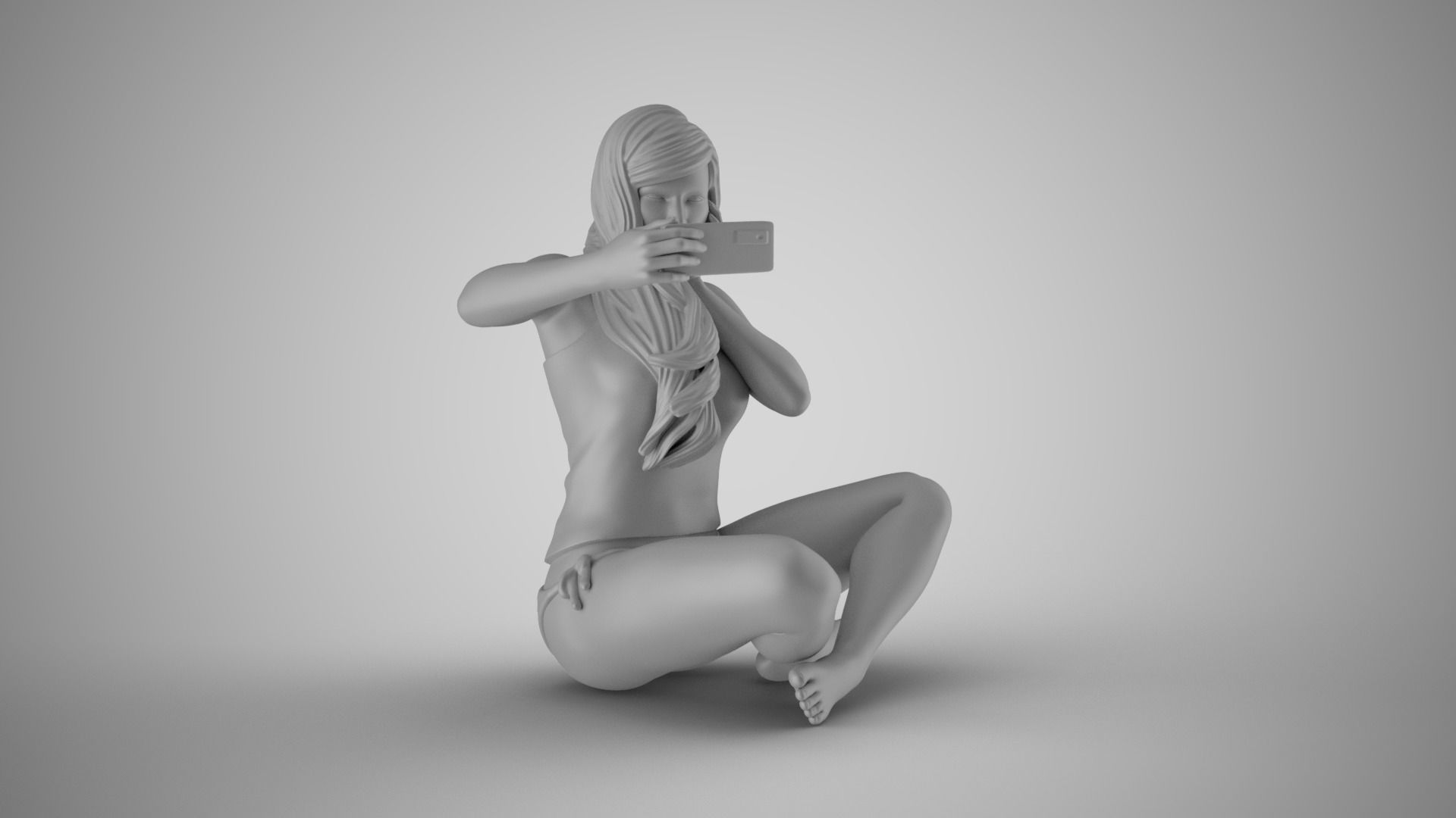 Woman Taking Selfie 3D print model_1
