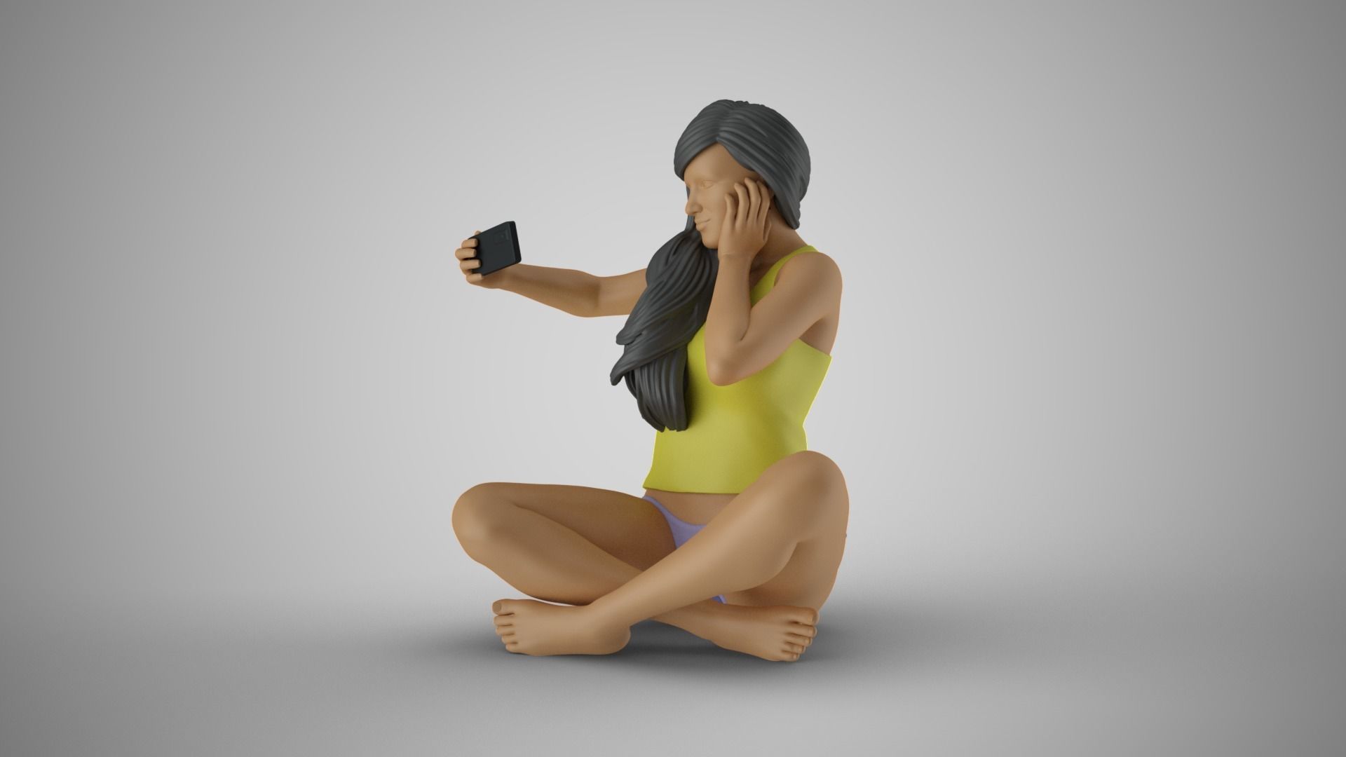 Woman Taking Selfie 3D print model_4