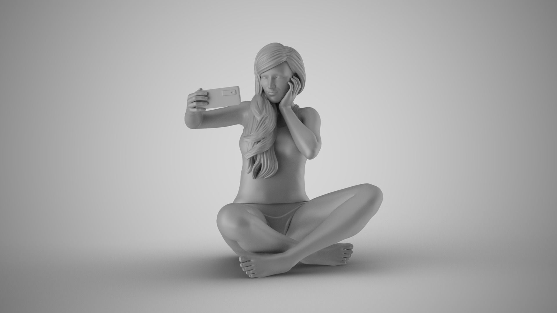 Woman Taking Selfie 3D print model_2