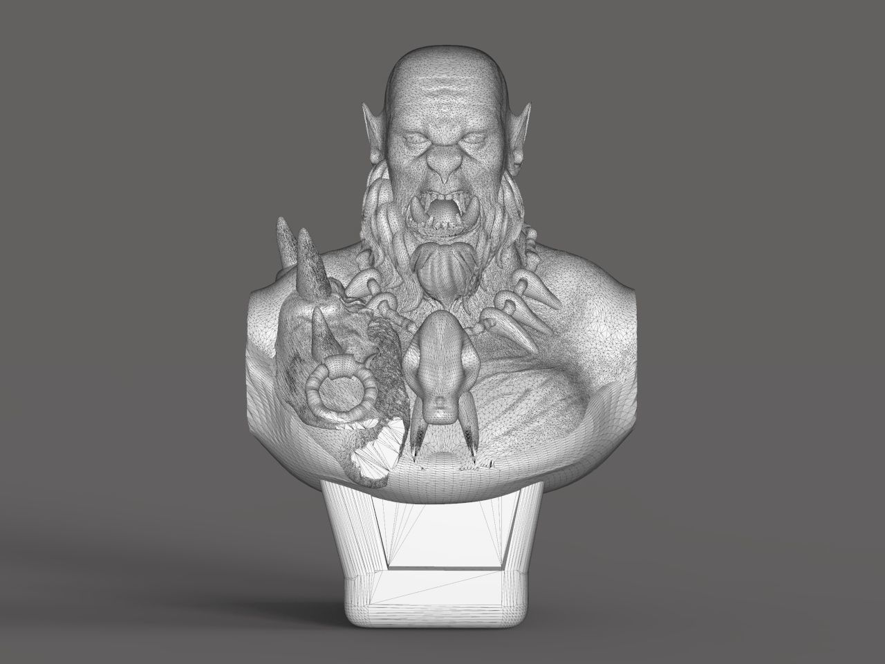 Warcrafts Orc Bust 3D print model_5