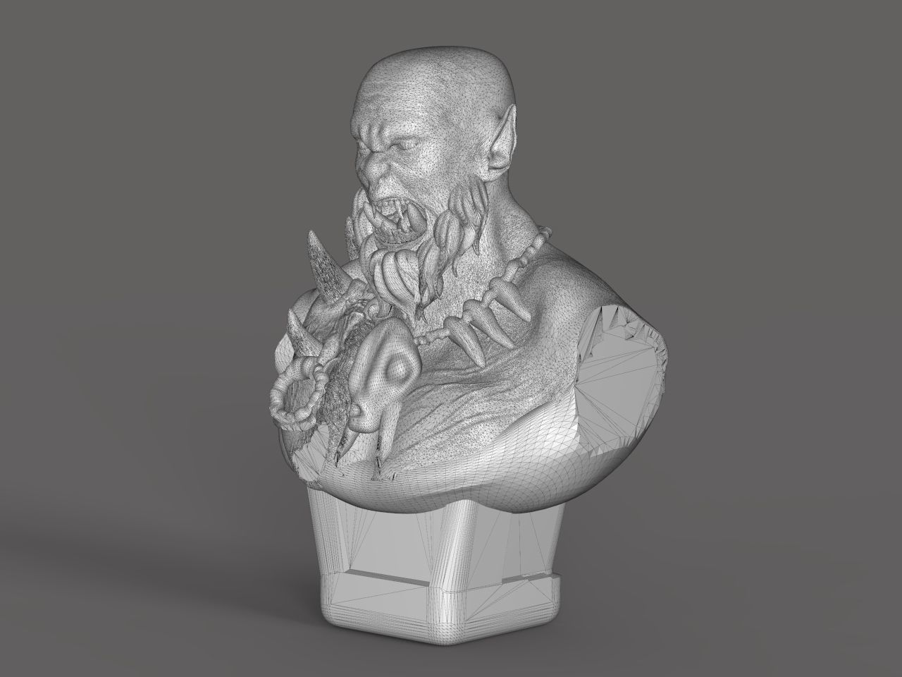 Warcrafts Orc Bust 3D print model_6