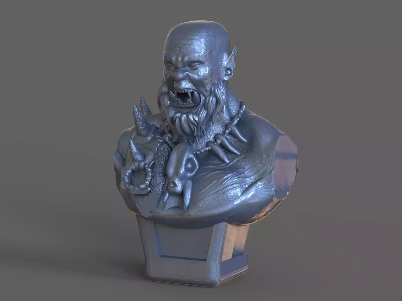 Warcrafts Orc Bust 3D print model_0
