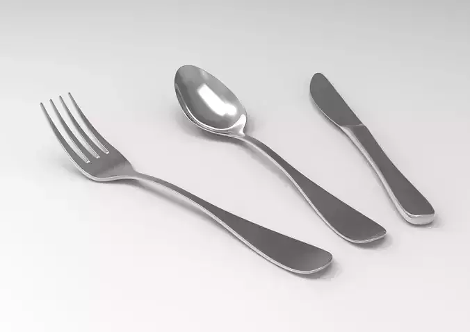 Stainless Steel Cutlery Set 3D model