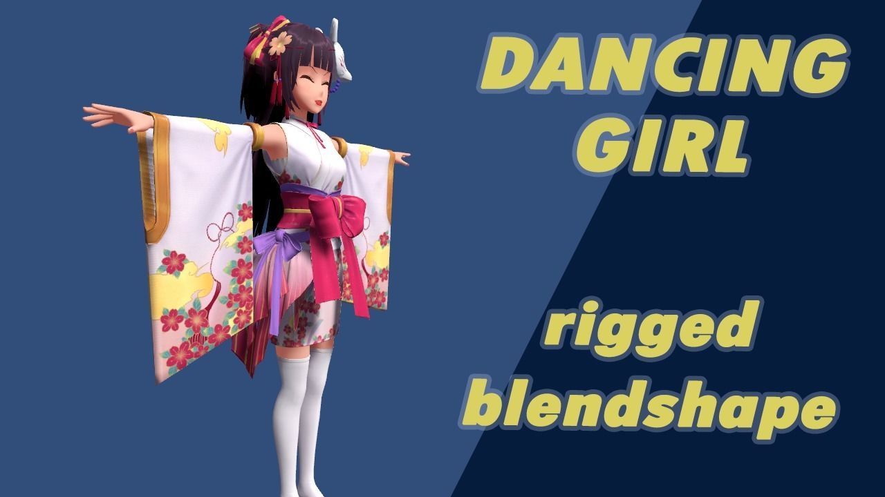 DanceGirl------Stylized character 3D model-2 Low-poly 3D model_2