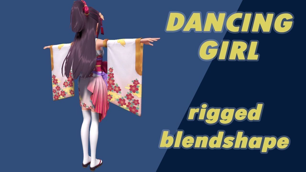 DanceGirl------Stylized character 3D model-2 Low-poly 3D model_3