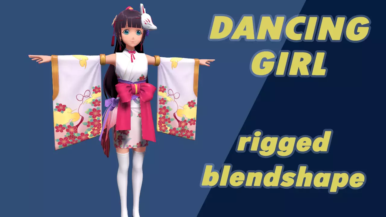 DanceGirl------Stylized character 3D model-2 Low-poly 3D model_0