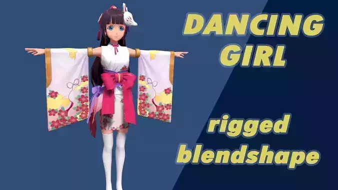 DanceGirl------Stylized character 3D model-2