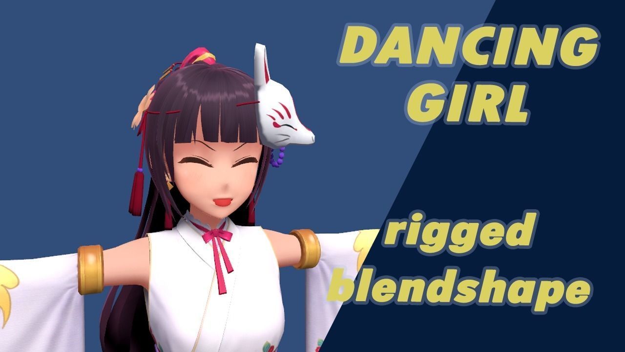 DanceGirl------Stylized character 3D model-2 Low-poly 3D model_1