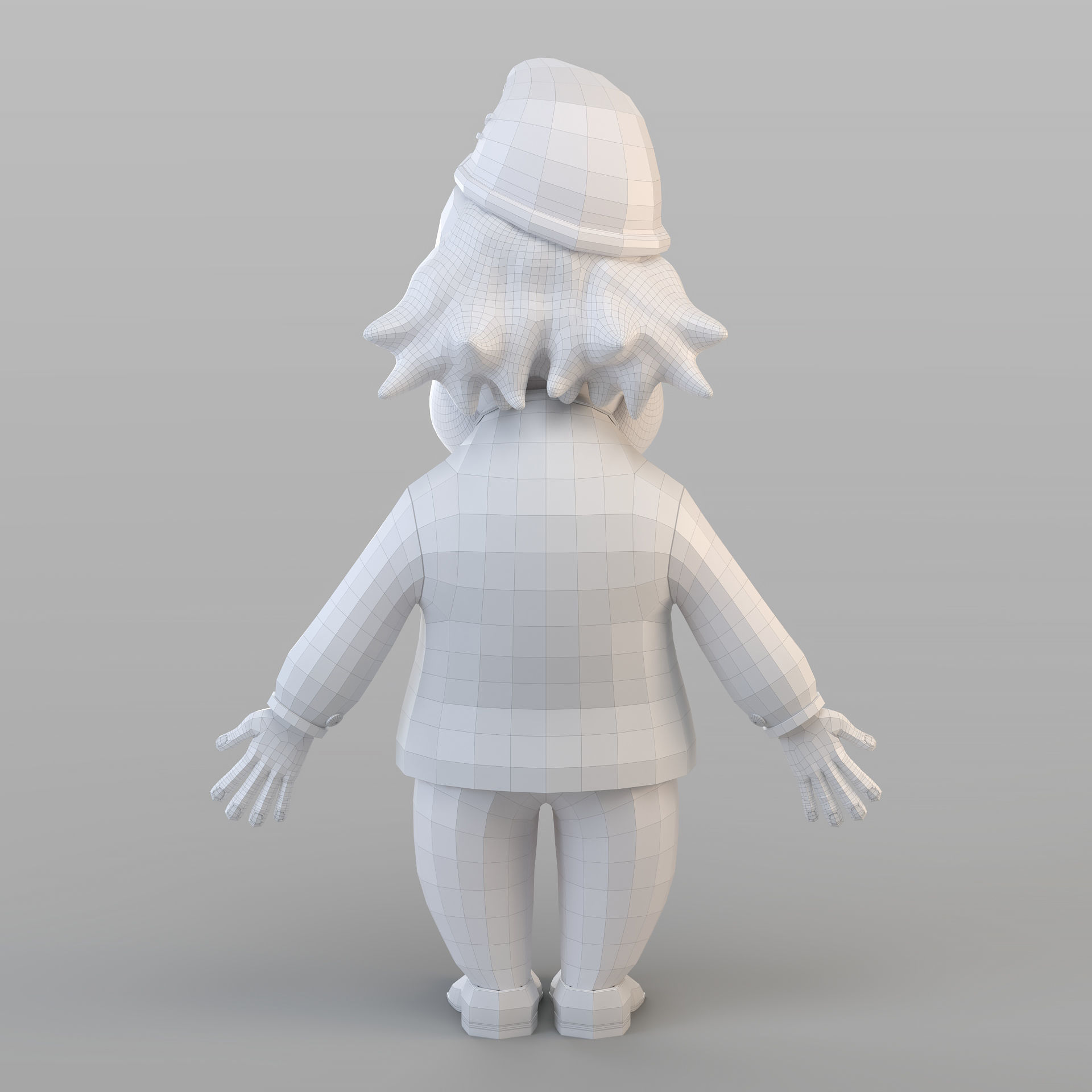 Cartoon Old Gnome 3D model_7