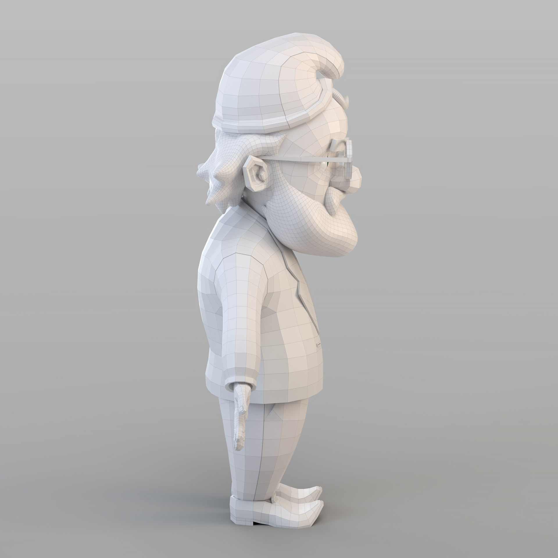 Cartoon Old Gnome 3D model_6
