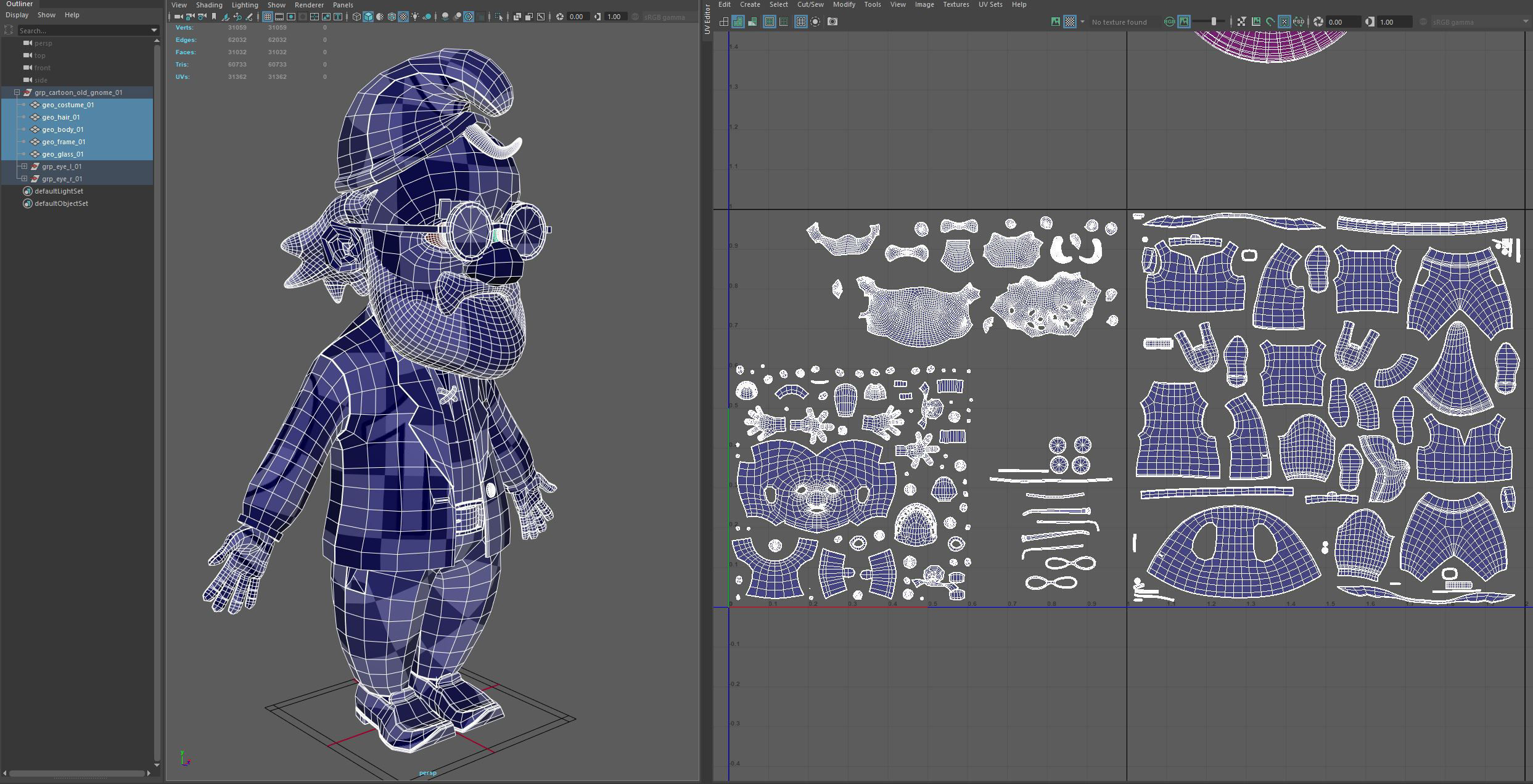 Cartoon Old Gnome 3D model_11