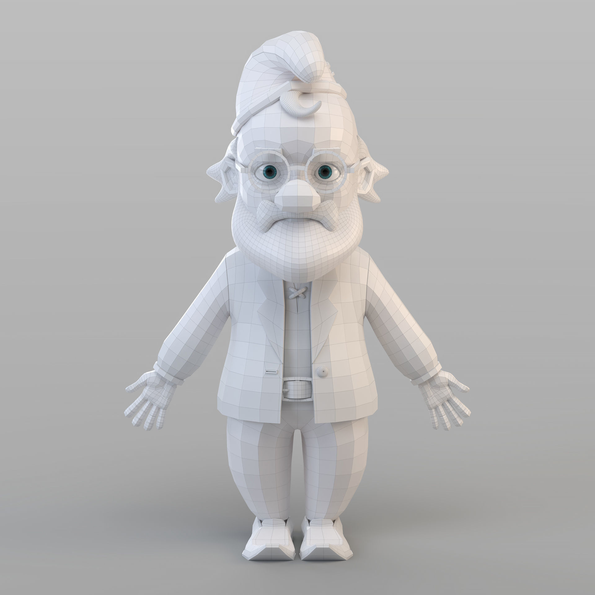 Cartoon Old Gnome 3D model_5
