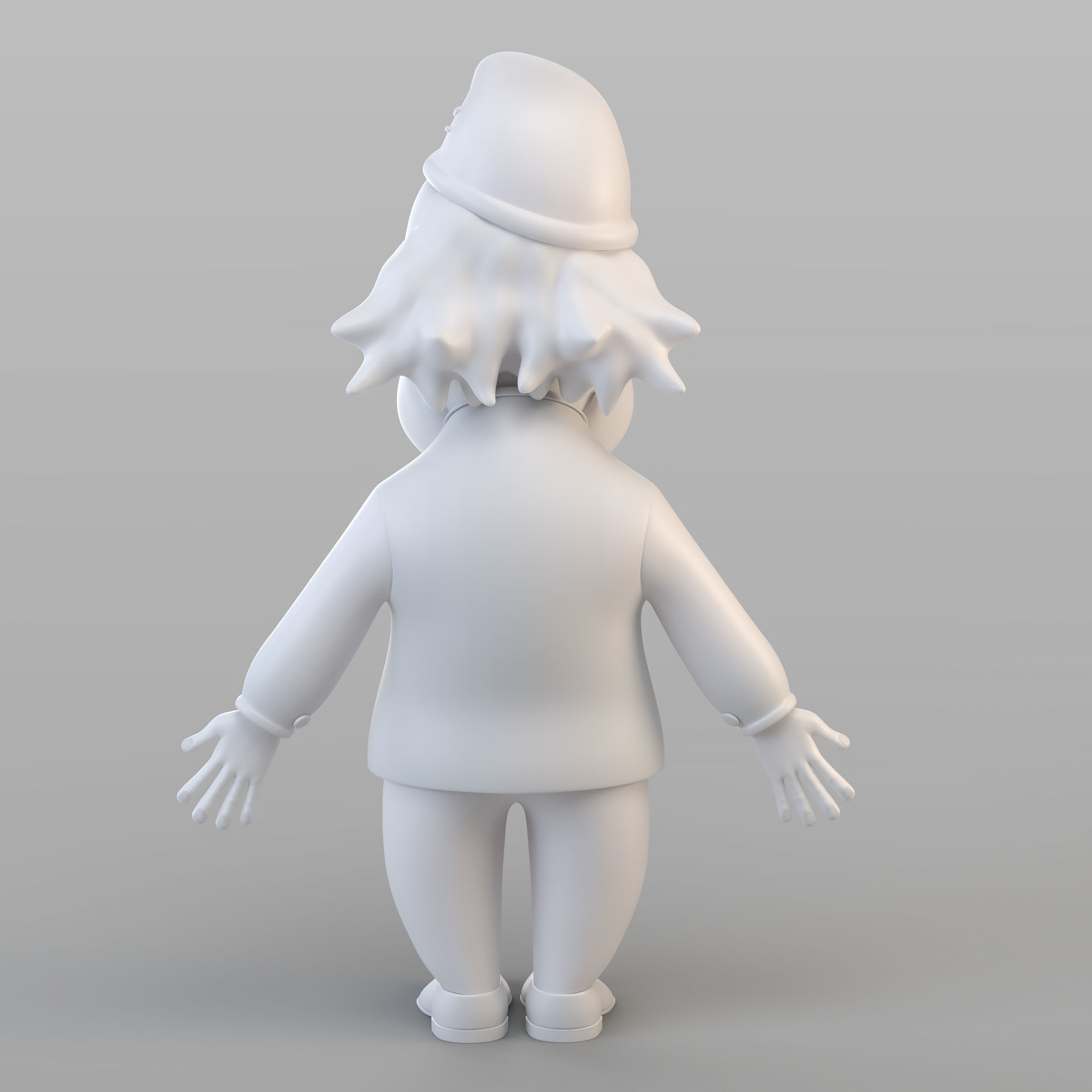 Cartoon Old Gnome 3D model_3