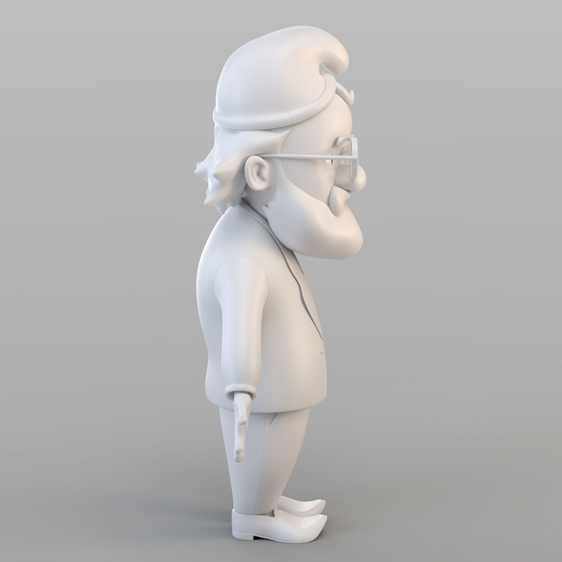 Cartoon Old Gnome 3D model_2