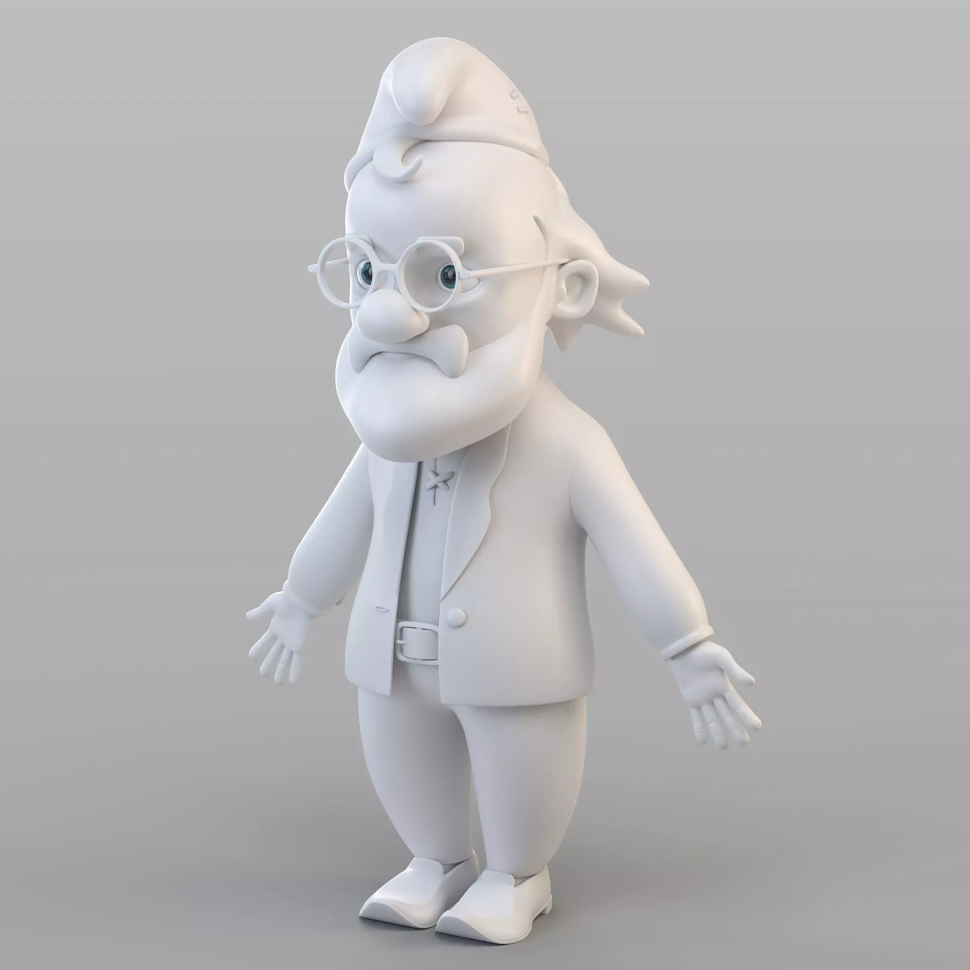 Cartoon Old Gnome 3D model_0