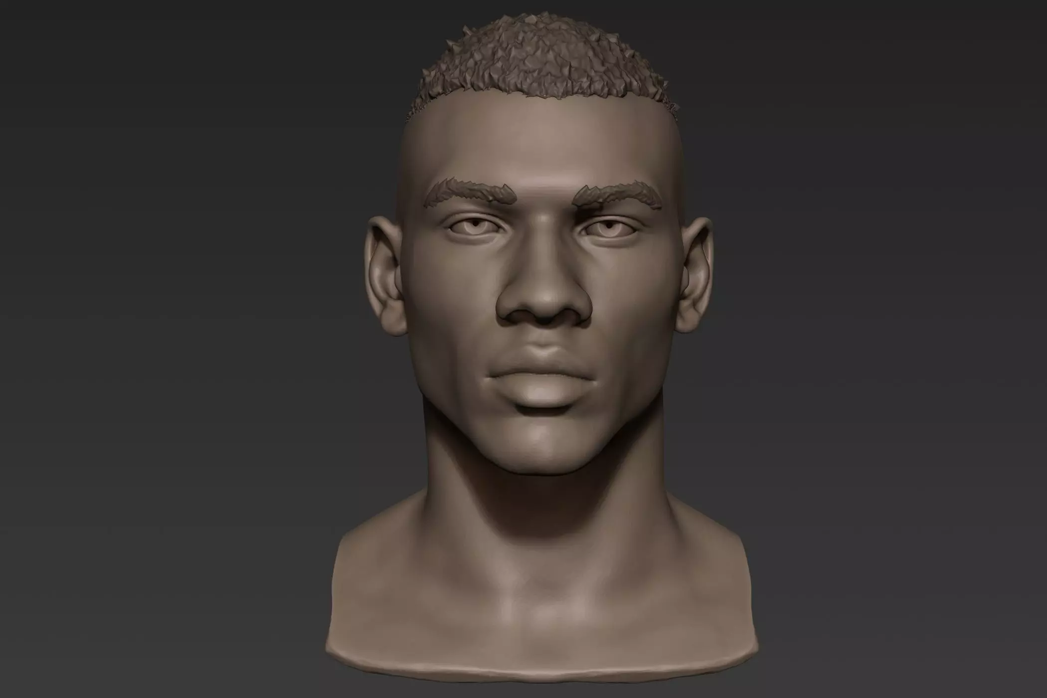Black Man Head 1 3D model_0