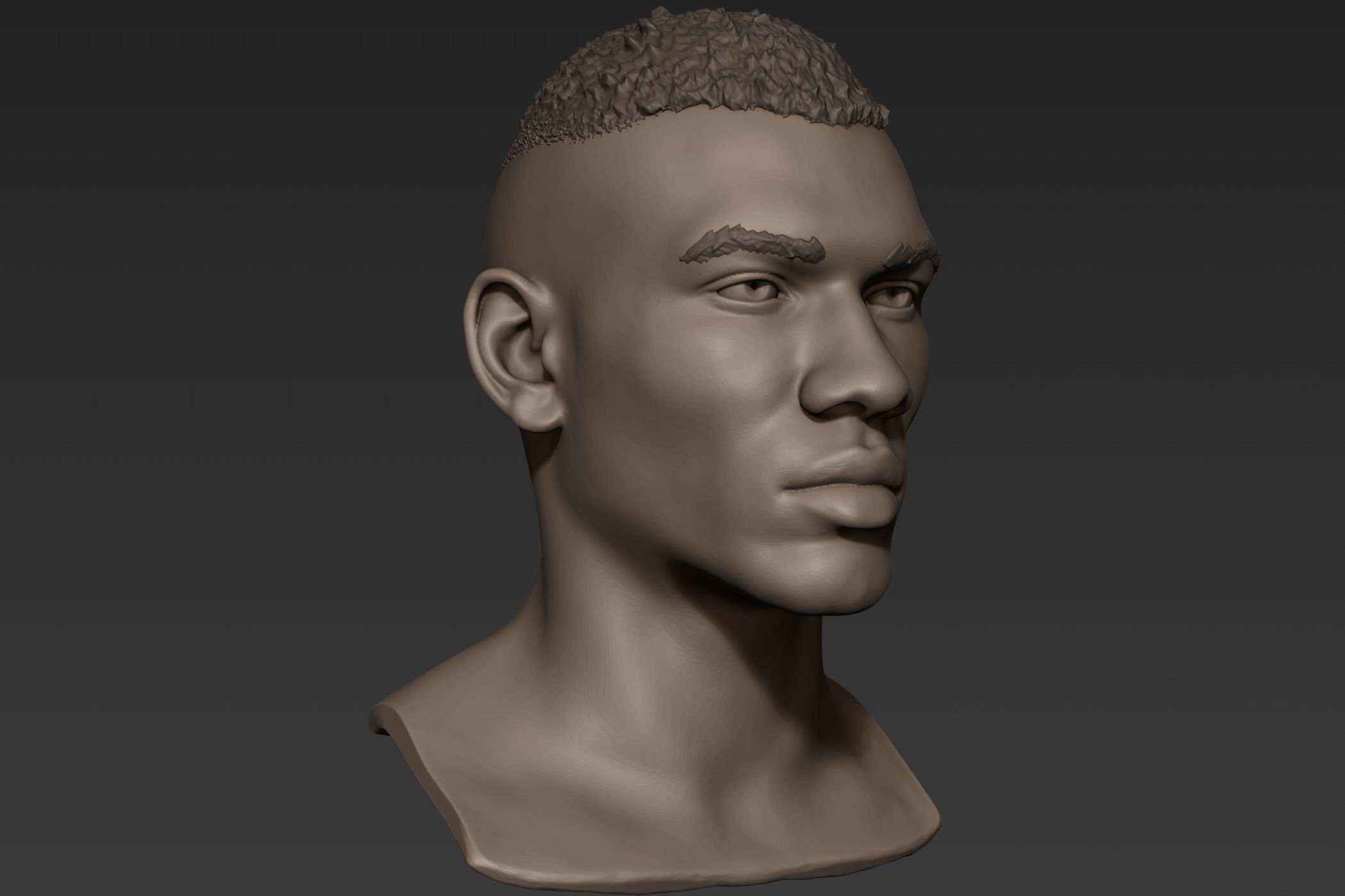 Black Man Head 1 3D model_1