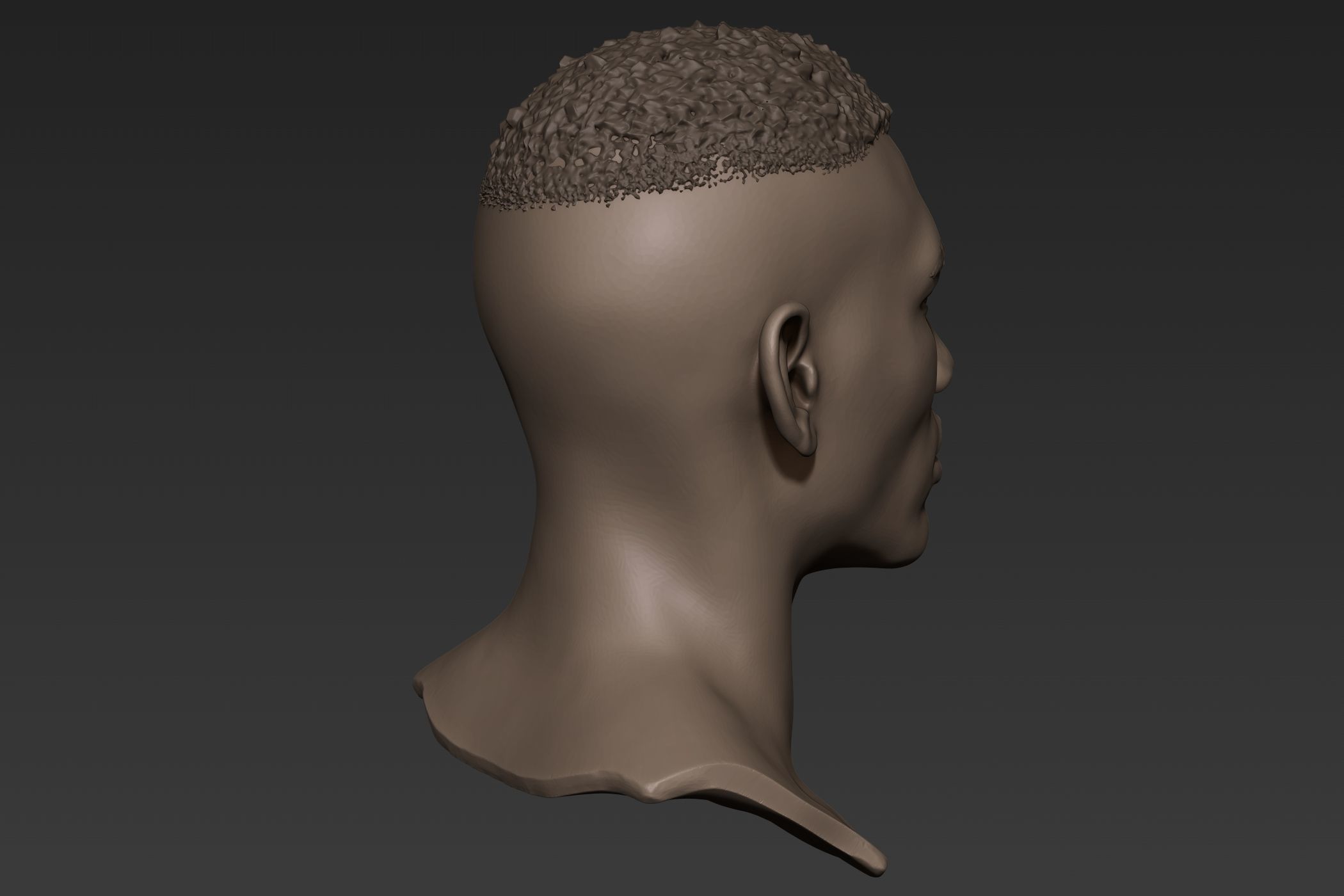 Black Man Head 1 3D model_4