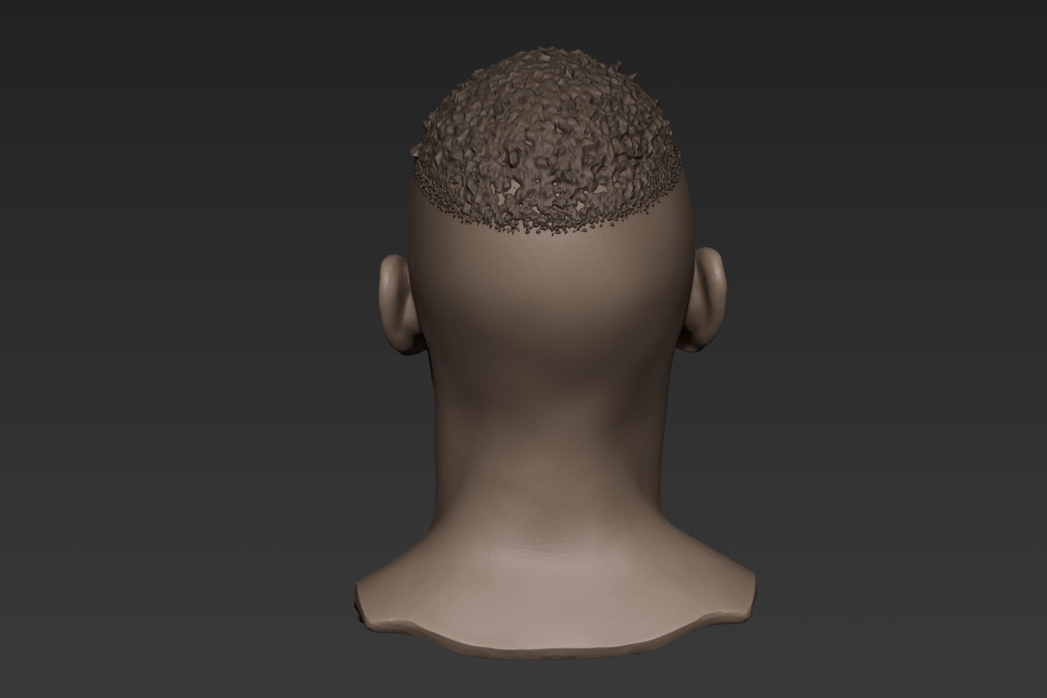 Black Man Head 1 3D model_5