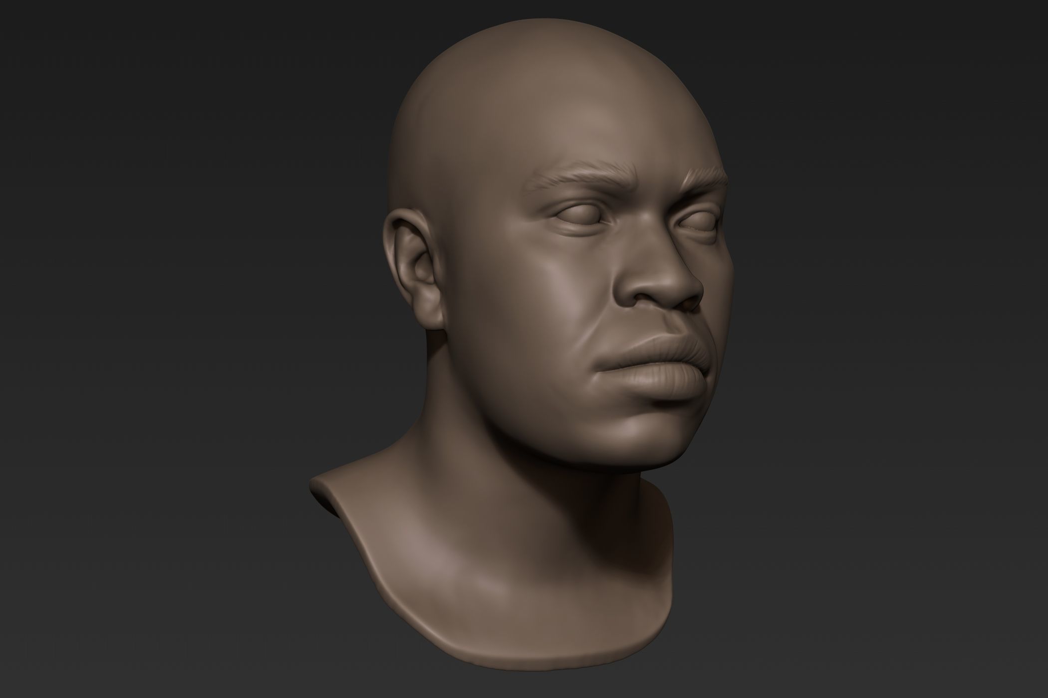 Black Man Head 2 3D model_1