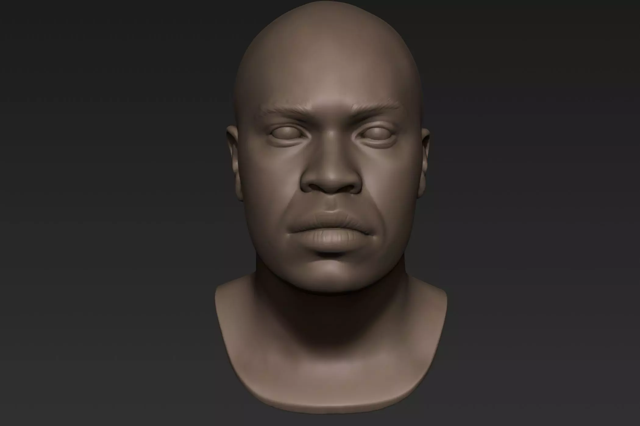 Black Man Head 2 3D model_0