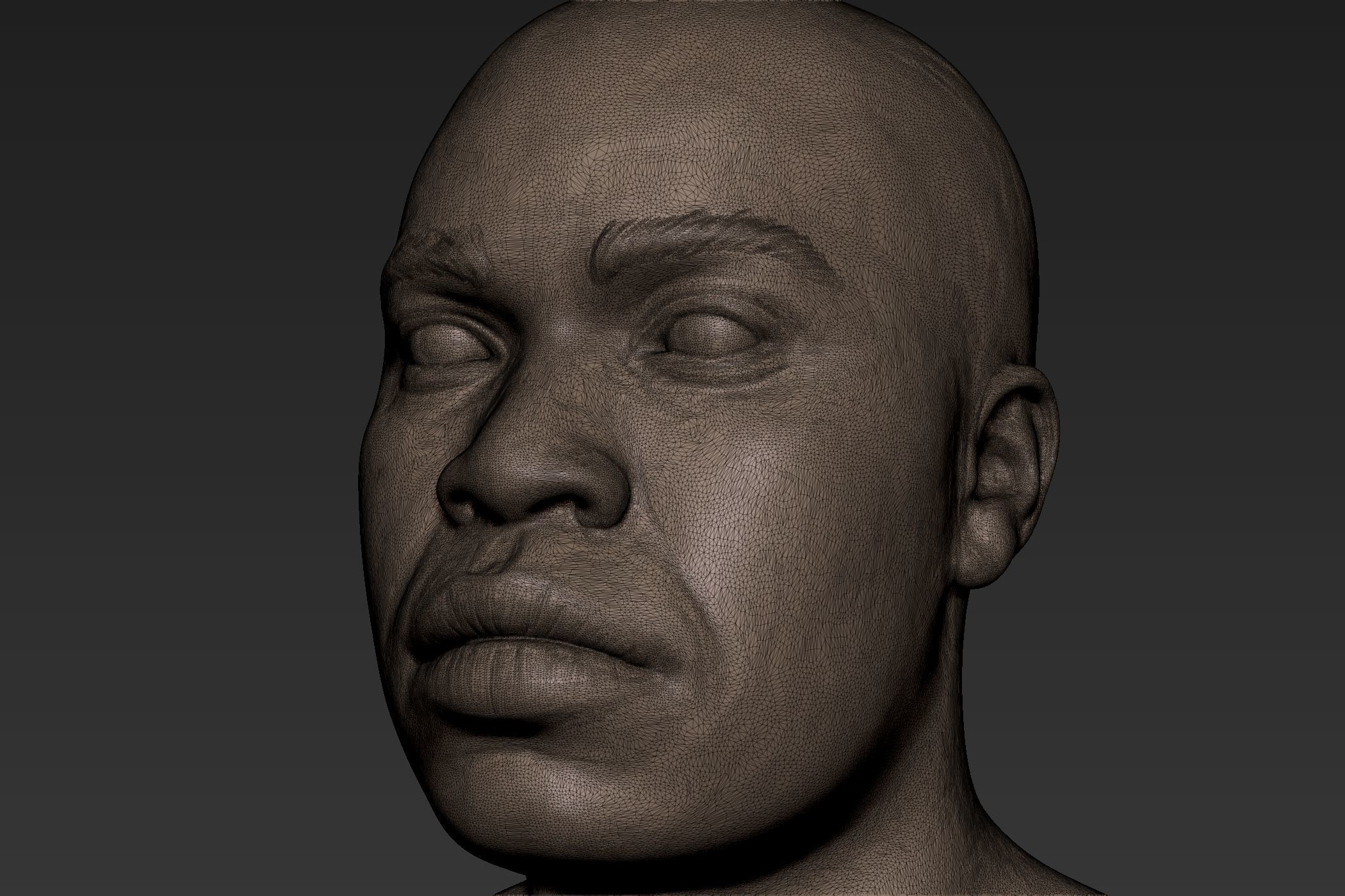 Black Man Head 2 3D model_6