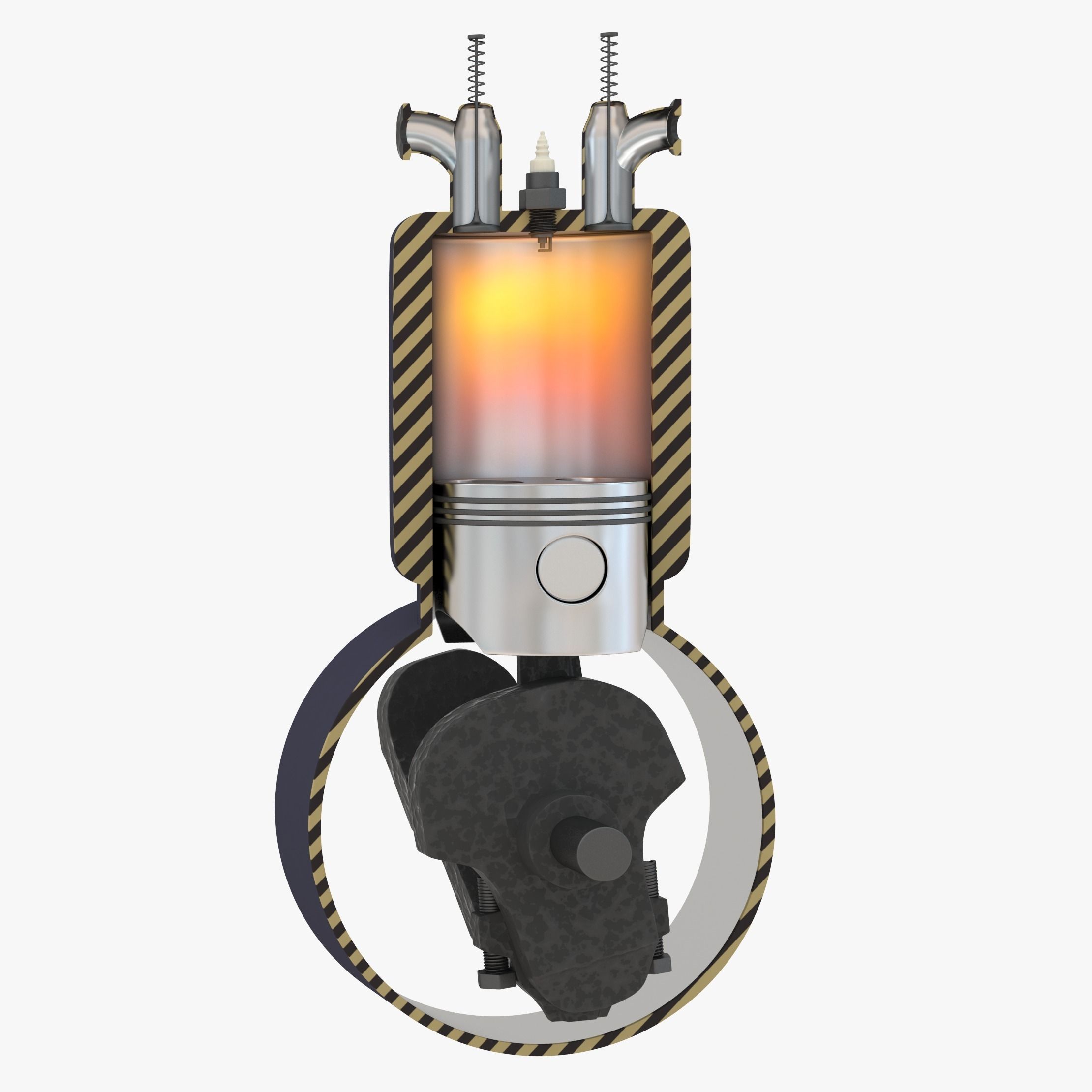 Four Stroke Engine Animation 3D model_2