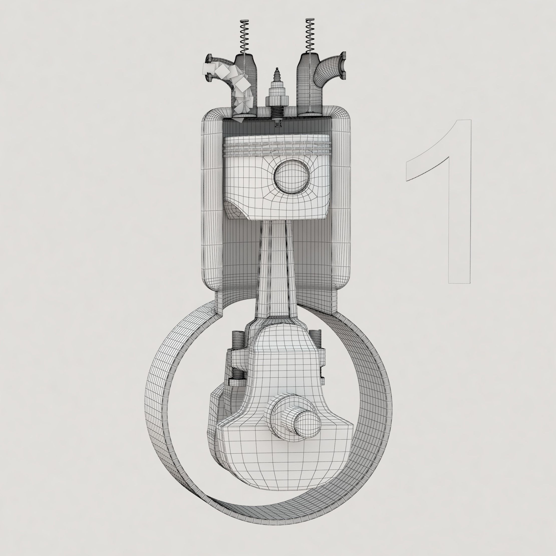 Four Stroke Engine Animation 3D model_9