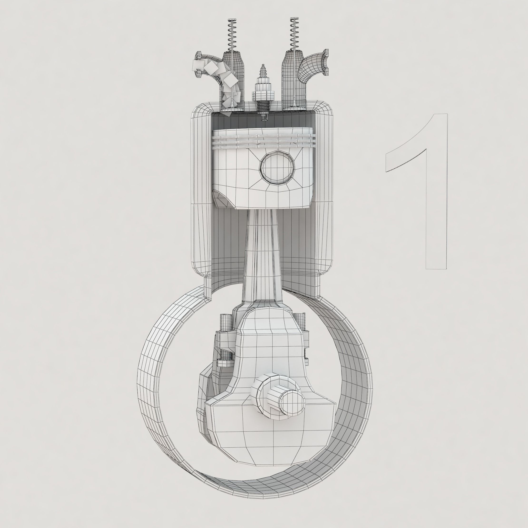 Four Stroke Engine Animation 3D model_8