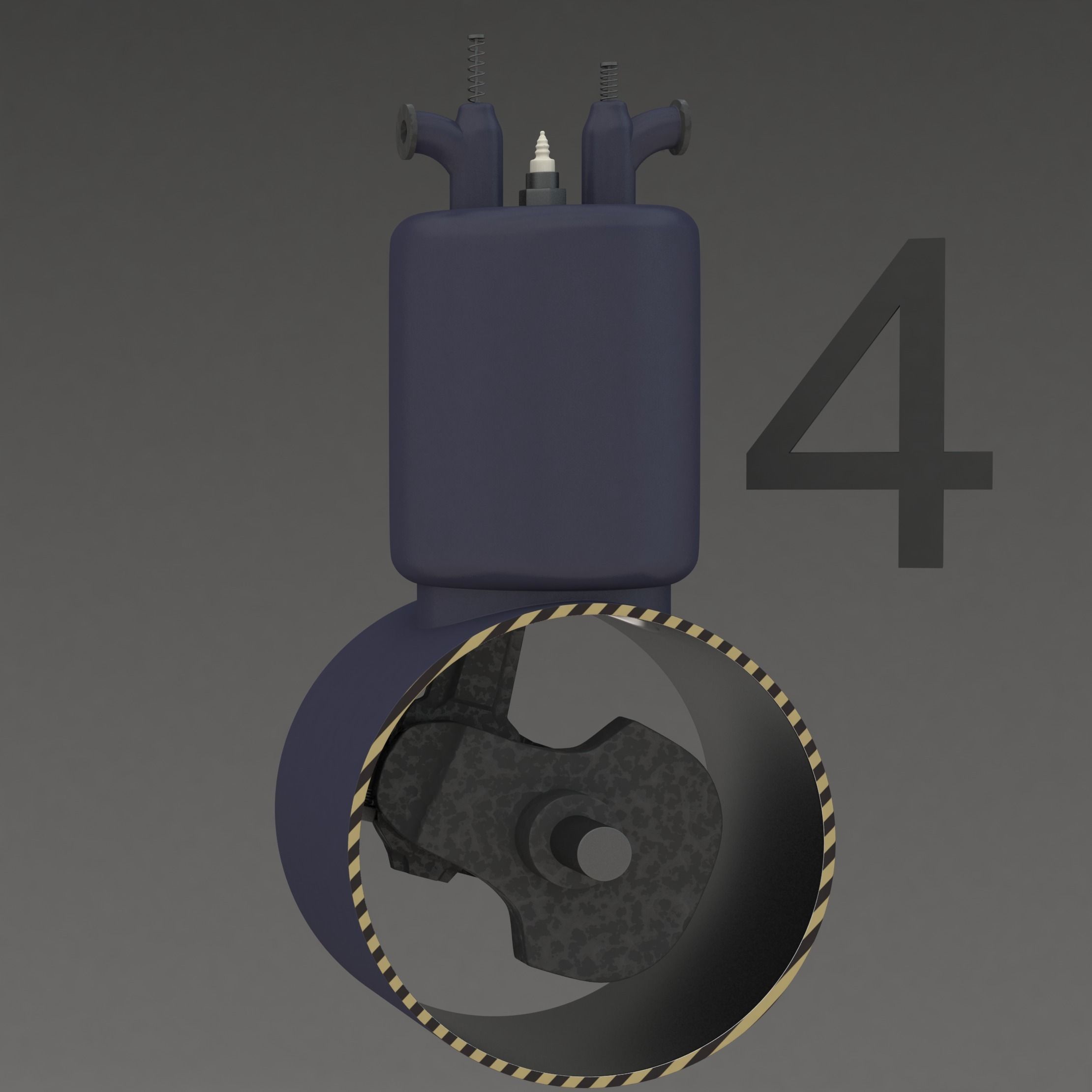 Four Stroke Engine Animation 3D model_7