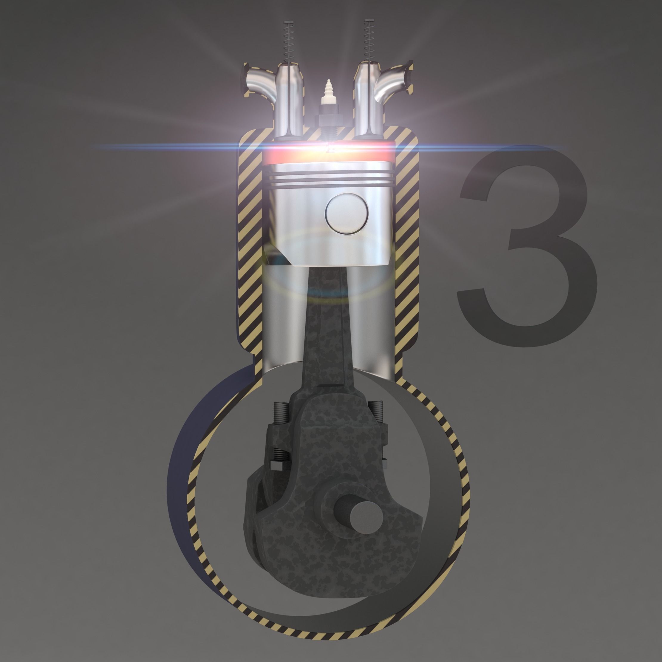Four Stroke Engine Animation 3D model_5