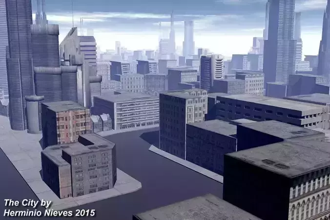 gbdfsgdnj city Free low-poly 3D model