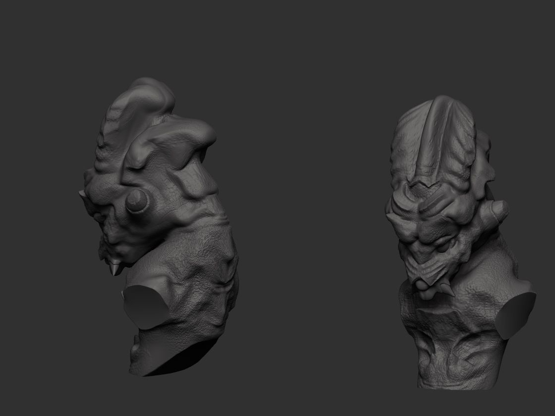 alian bust creature scifi  3D print model_1