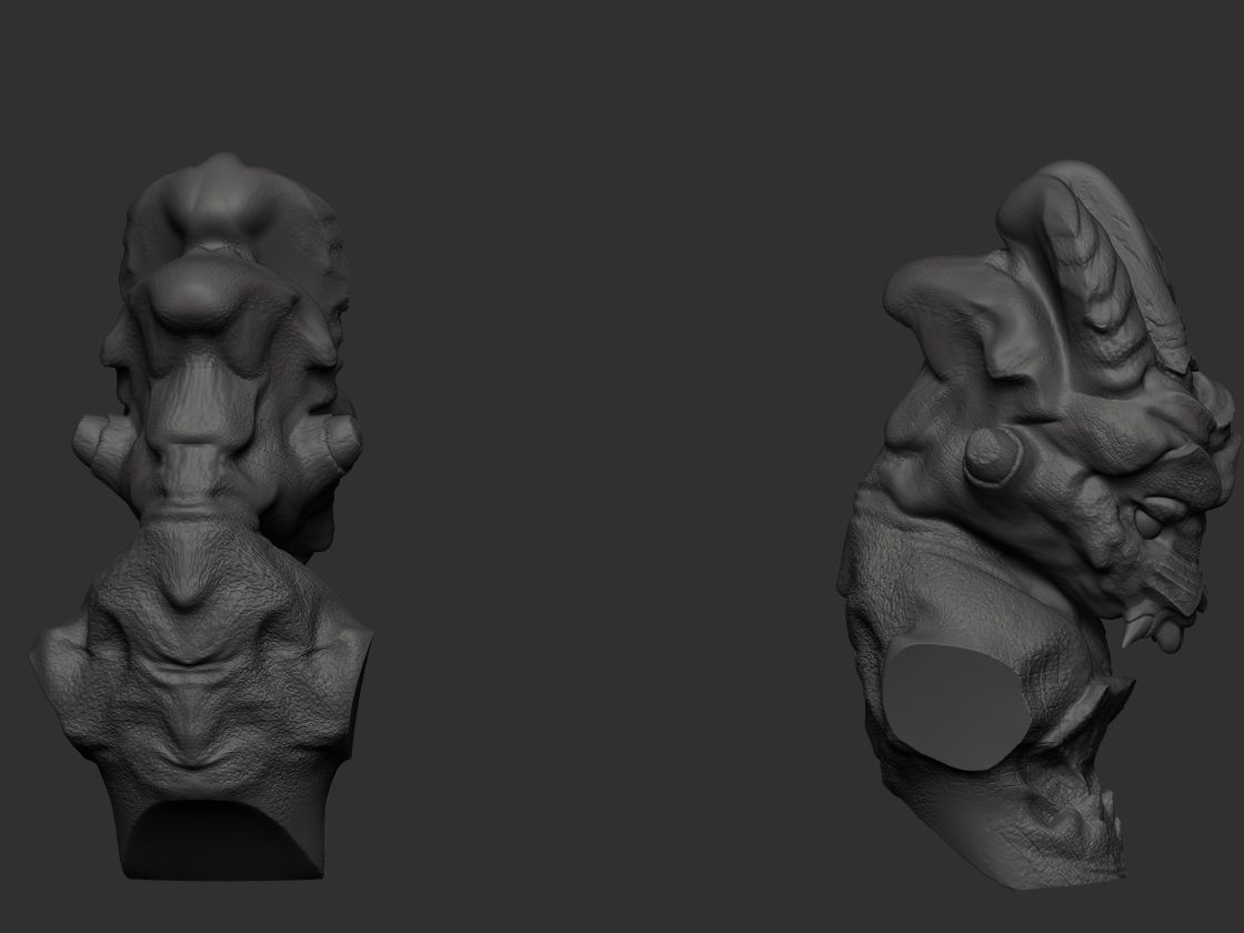 alian bust creature scifi  3D print model_2