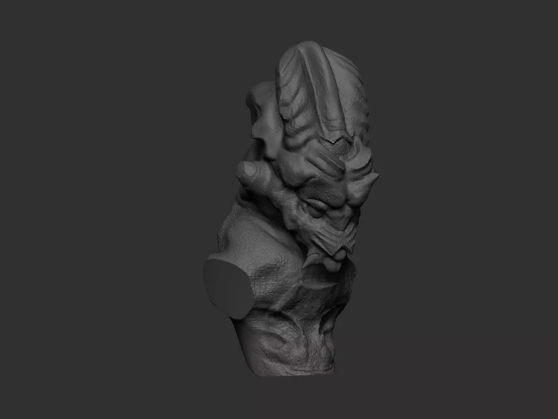 alian bust creature scifi  3D print model_0