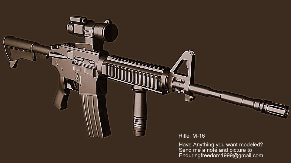 Rifle low-poly ar - 3D model_1