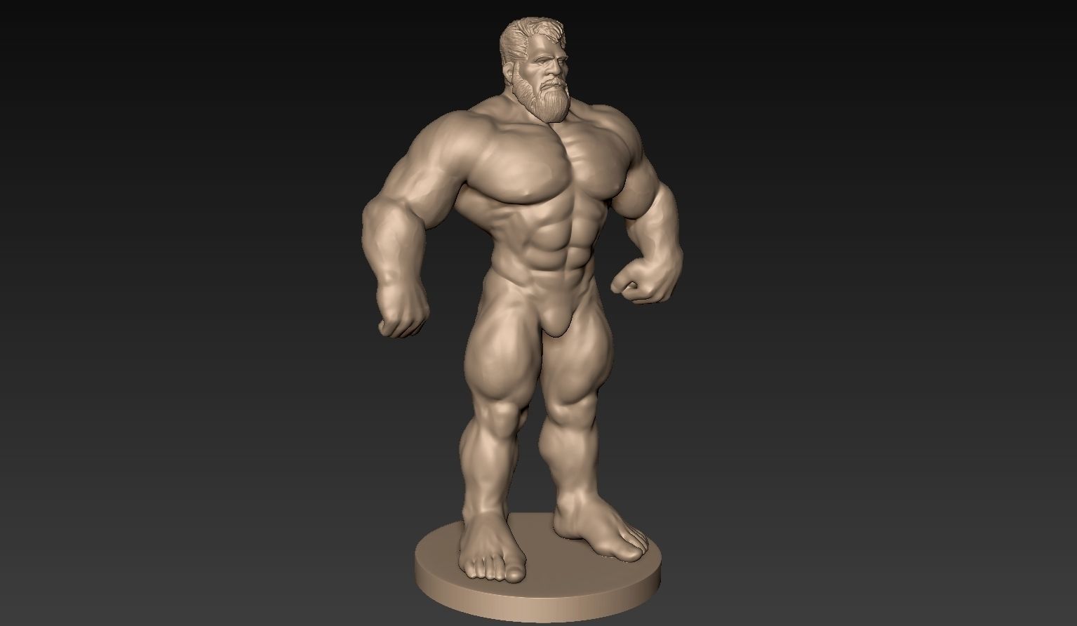 Muscular Man Basemesh 3D model_7