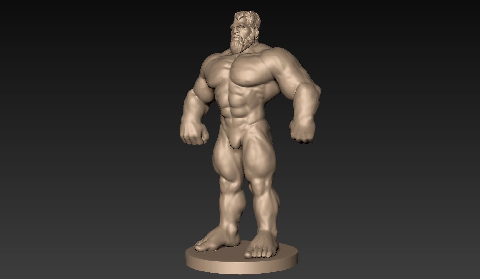 Muscular Man Basemesh 3D model_2
