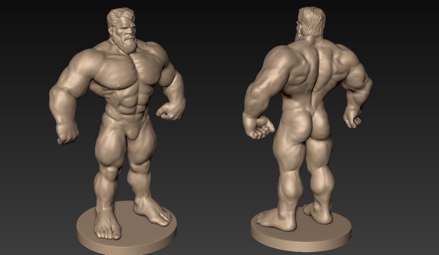 Muscular Man Basemesh 3D model_8