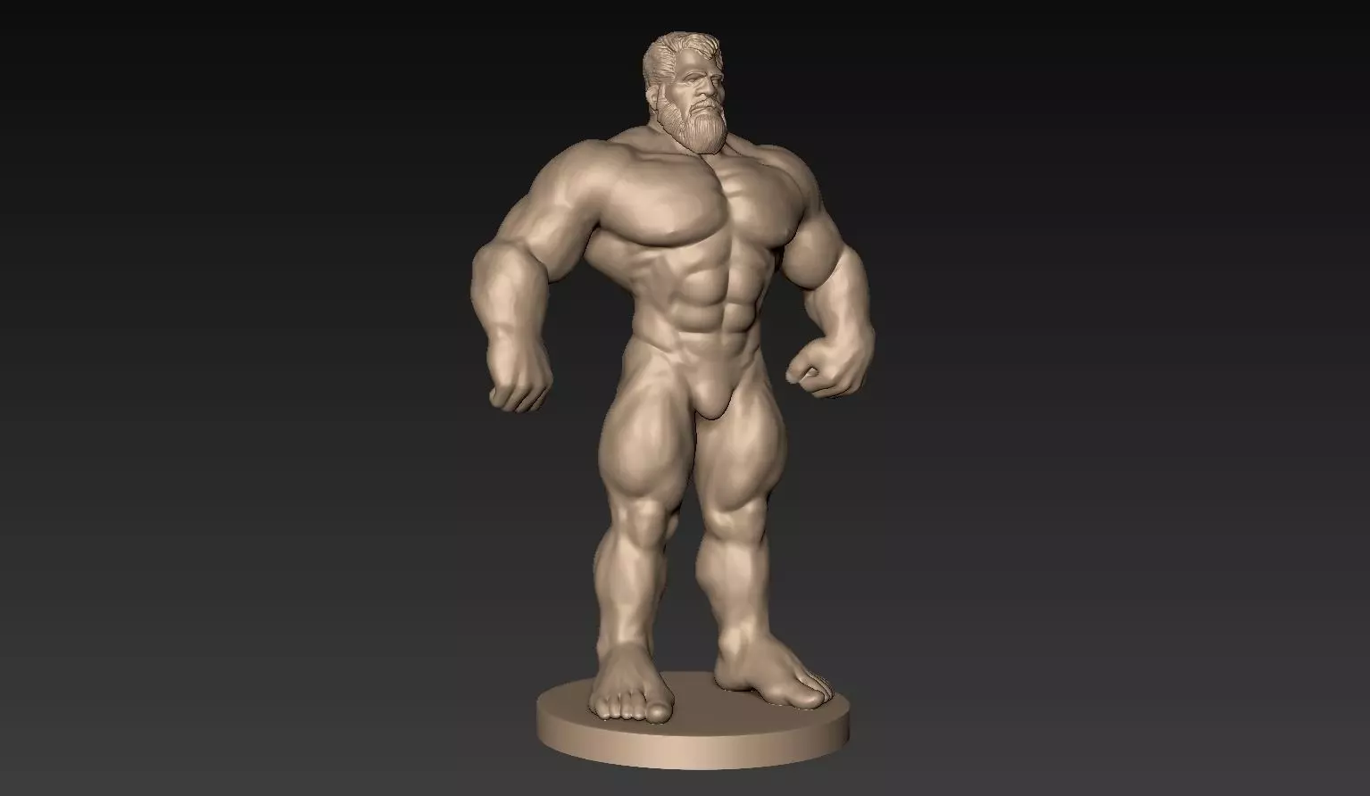 Muscular Man Basemesh 3D model_0