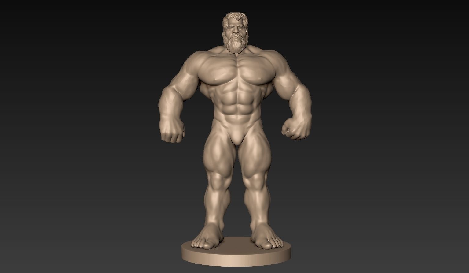 Muscular Man Basemesh 3D model_1